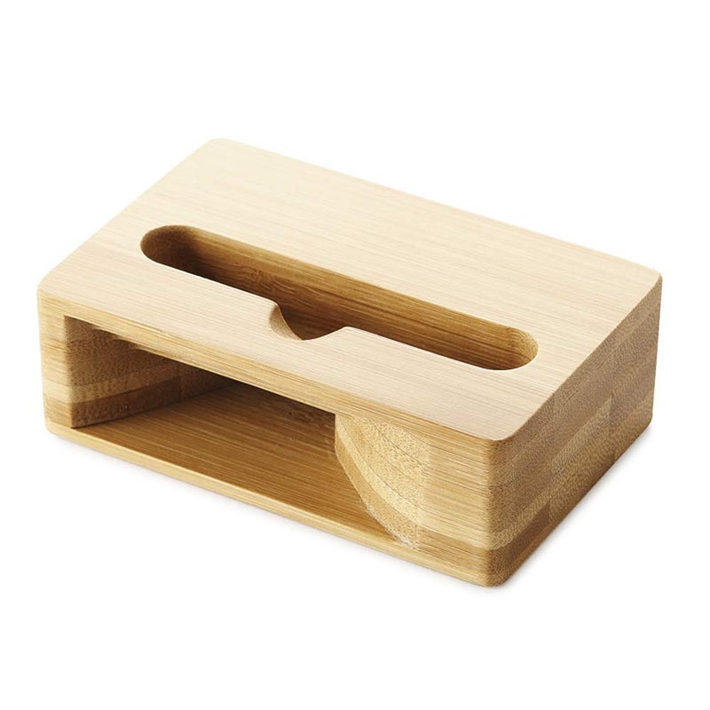 UnnFiko Wooden Sound Amplifier Stand Holder for iPhone, Natural Loudspeaker Mini Megaphone Cell Phone Stand (Square) - Image 2